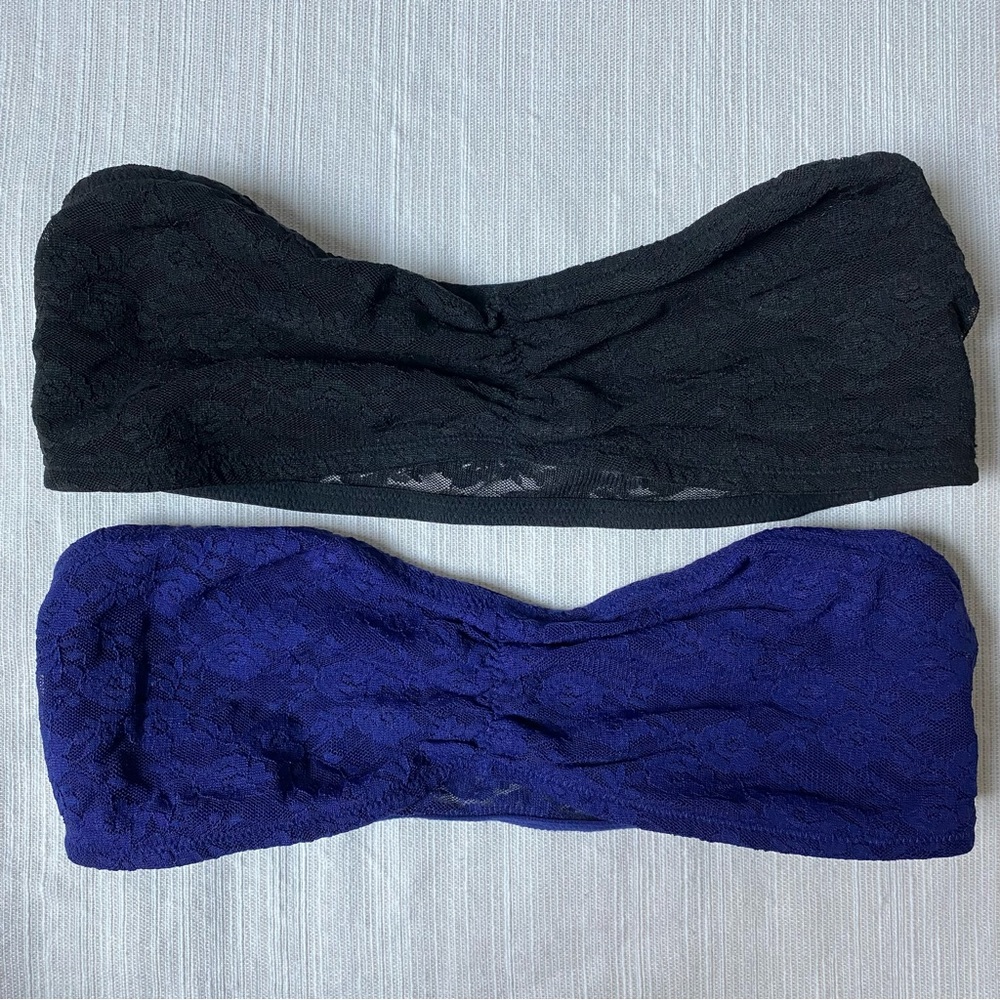 Lot of 2 Victoria’s Secret Pink Lace Bandeau Bras sz S